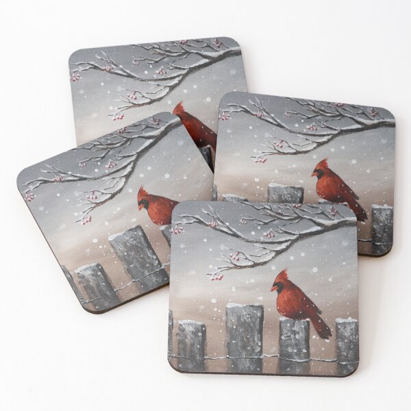 Item preview, Snowy Winter Nature Christmas Bird Lover Red Cardinal designed and sold by LEILA ART SPACE.