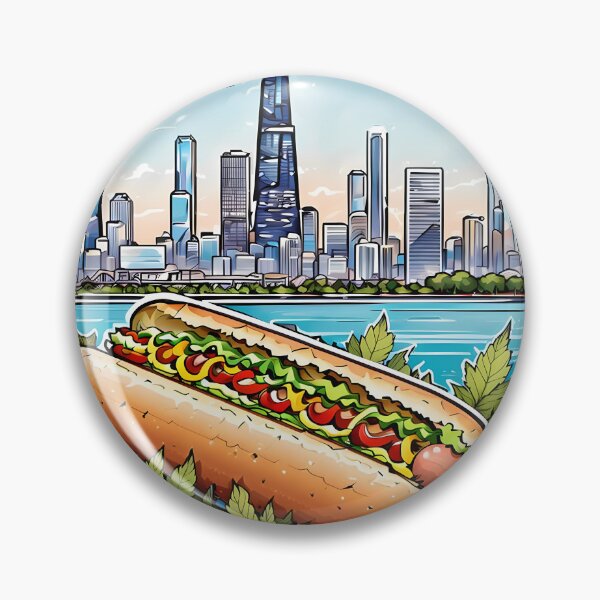 Item preview, Nothing like a Chicago Hot Dog with Mustard, Beautiful Skyline designed and sold by wojysmokes.