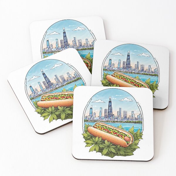 Item preview, Nothing like a Chicago Hot Dog with Mustard, Beautiful Skyline designed and sold by wojysmokes.