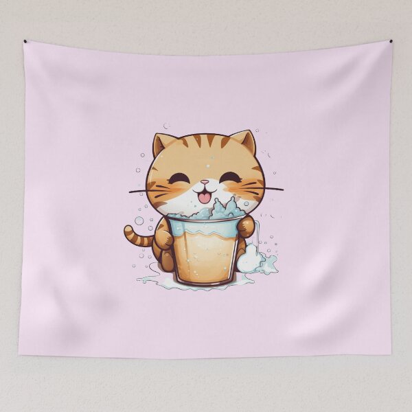 Item preview, Boba Kitty Cat Kawaii Bubbletea #6 designed and sold by MoonlightMan.