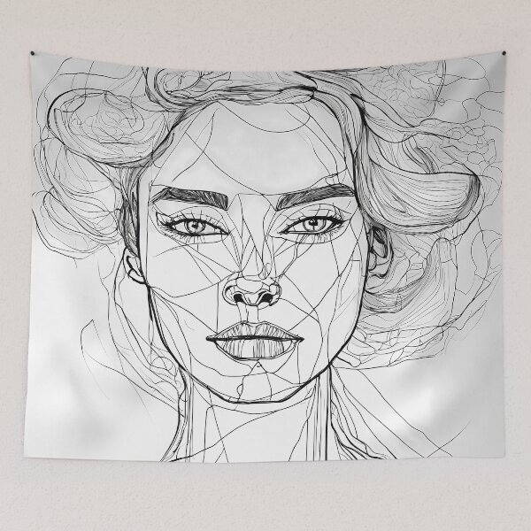 Item preview, " Emotive One-Line Portrait: Expressive Continuous Stroke Art" designed and sold by Huycao211.