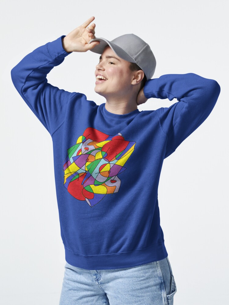 Thumbnail 5 of 7, Pullover Sweatshirt, Just Fun, Bright Colors and Swirls designed and sold by 5849.