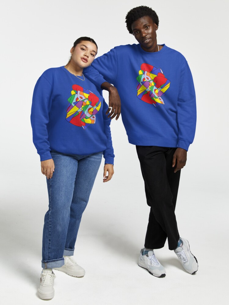 Thumbnail 1 of 7, Pullover Sweatshirt, Just Fun, Bright Colors and Swirls designed and sold by 5849.