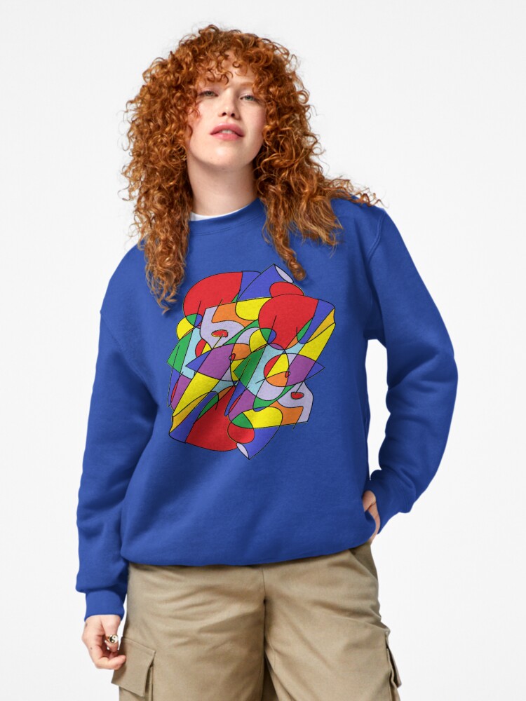 Thumbnail 4 of 7, Pullover Sweatshirt, Just Fun, Bright Colors and Swirls designed and sold by 5849.