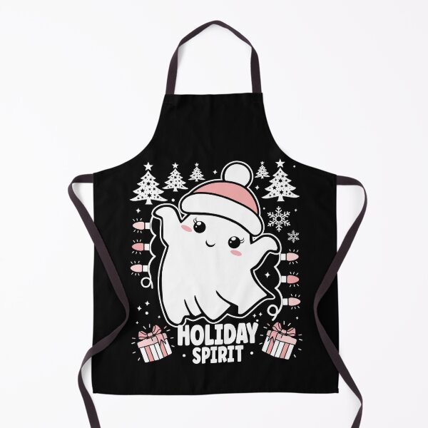 Item preview, Pink Holiday Spirit | Cute and Festive Christmas Ghost with Christmas Lights - Black designed and sold by PearlMoonGrapes.