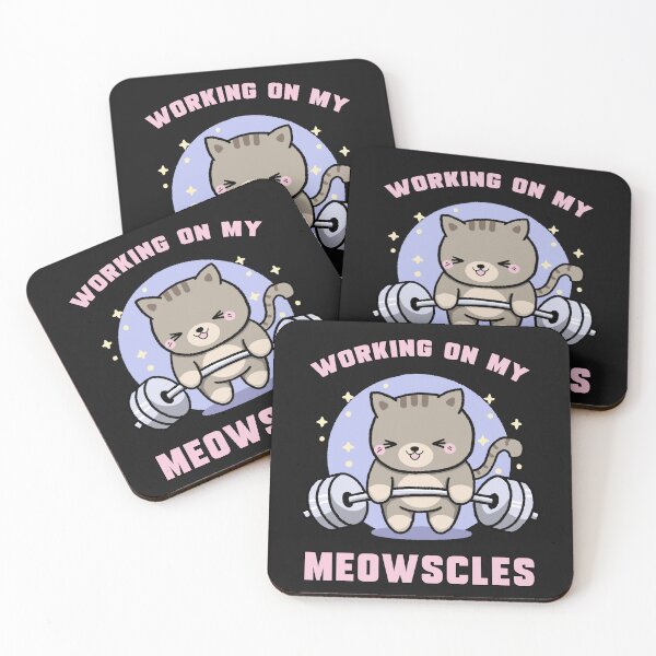 Item preview, Weight lifting cartoon gym cat : Funny Cat Working Out designed and sold by ImaginarStore.