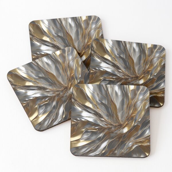 Item preview, Abstract Metallic Fusion: Capturing Silver-Gold in 3D designed and sold by semenol.