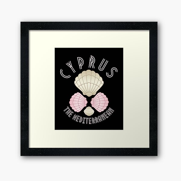 Item preview, Art Deco Mediterranean Islands, Cyprus, Muted Pink Text- Beach / Vacation designed and sold by TimelessLocales.