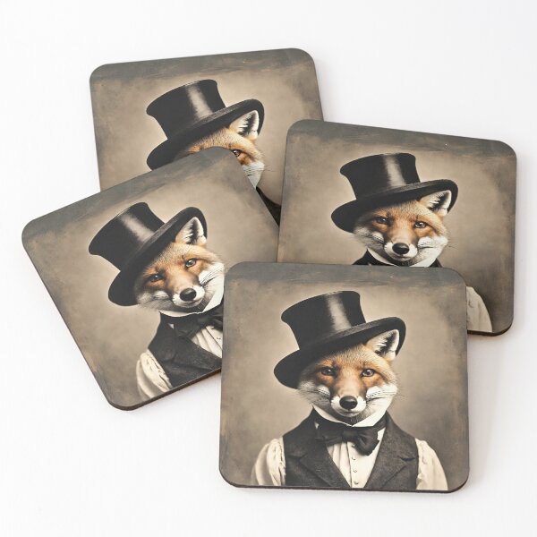 Item preview, Victorian Fox Portrait Artistic Gift Fashion Serious Style  designed and sold by popanato.
