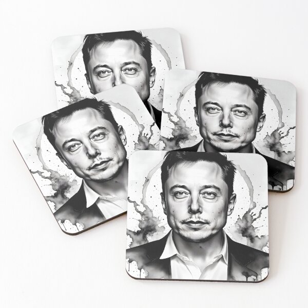 Item preview, Elon Musk Portrait in Black Ink designed and sold by Dan Farsaci.