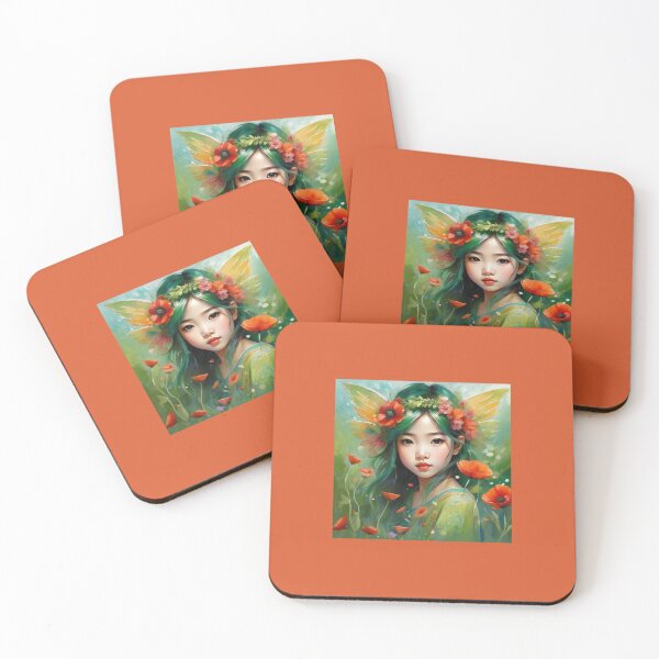 Item preview, Little Asian Fairy With Green Hair designed and sold by FlutterbyFairy.