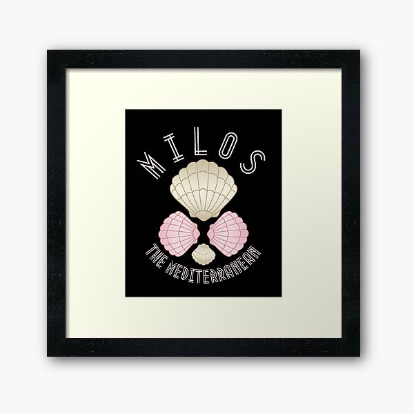 Item preview, Art Deco Mediterranean Islands, Milos, Greece, Muted Pink Text- Beach / Vacation designed and sold by TimelessLocales.