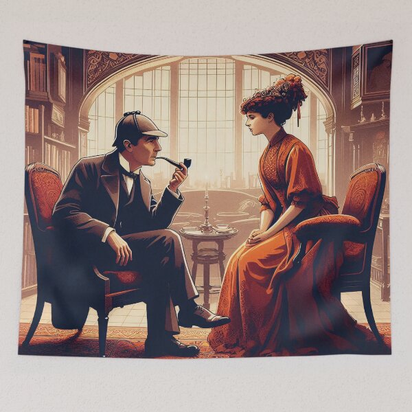 Item preview, Sherlock Holmes and Irene Adler - "A Scandal in Bohemia" designed and sold by ClassicRetroism.