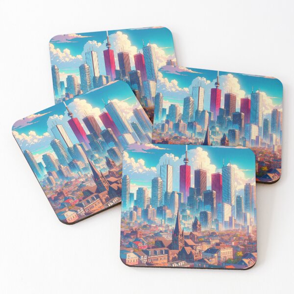 Item preview, Toronto Skyline Anime Style designed and sold by Places On Earth.