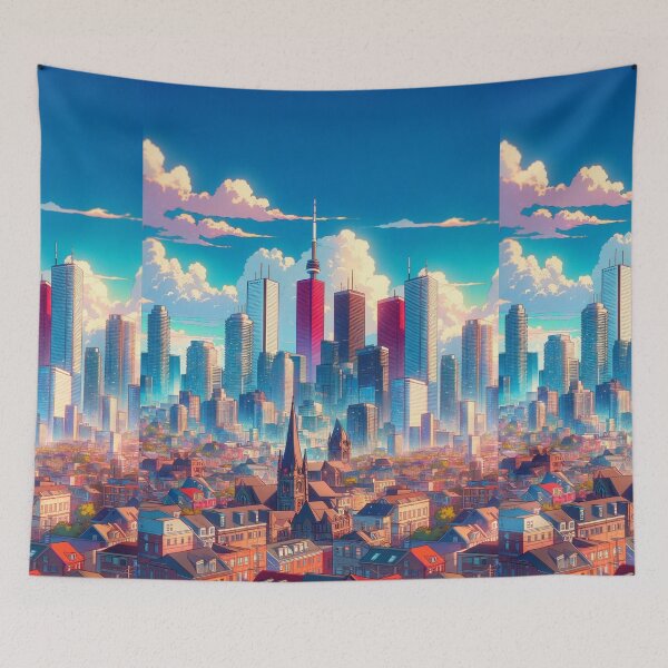 Item preview, Toronto Skyline Anime Style designed and sold by Places On Earth.