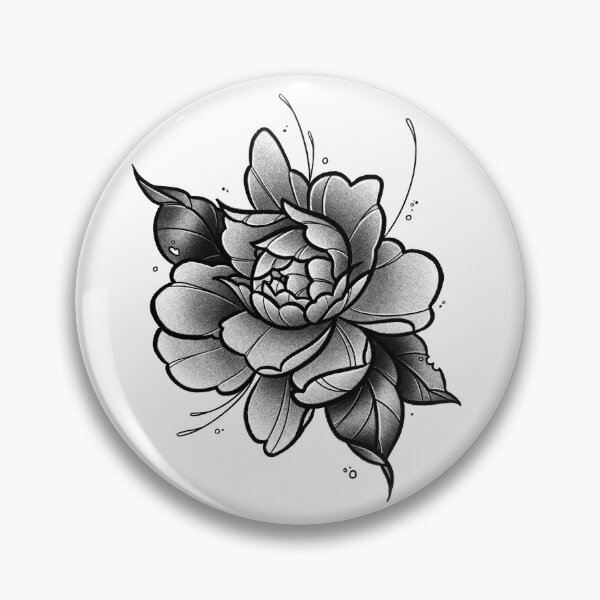 Item preview, Grayscale Peony designed and sold by jordynarily.