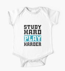 Study Hard Play Harder - Video Games T-shirt One Piece - Short Sleeve
