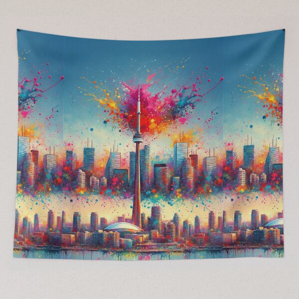 Item preview, Toronto Skyline Paint Splash designed and sold by Places On Earth.
