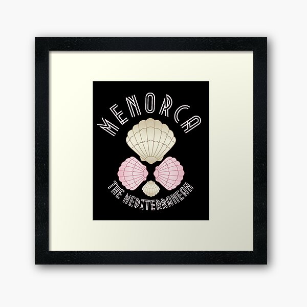 Item preview, Art Deco Mediterranean Islands, Menorca, Spain, Muted Pink Text- Beach / Vacation designed and sold by TimelessLocales.