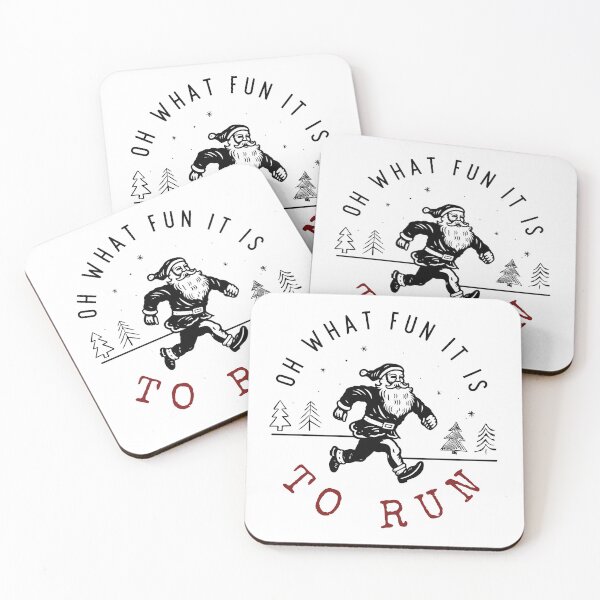 Item preview, Oh What Fun It Is To Run Santa Christmas Illustration designed and sold by montemaredesign.