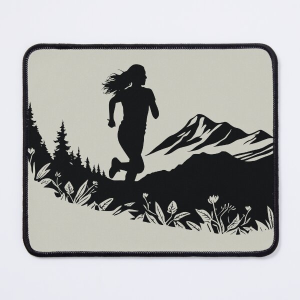Item preview, Trail Running Woman Mountain Vector designed and sold by montemaredesign.