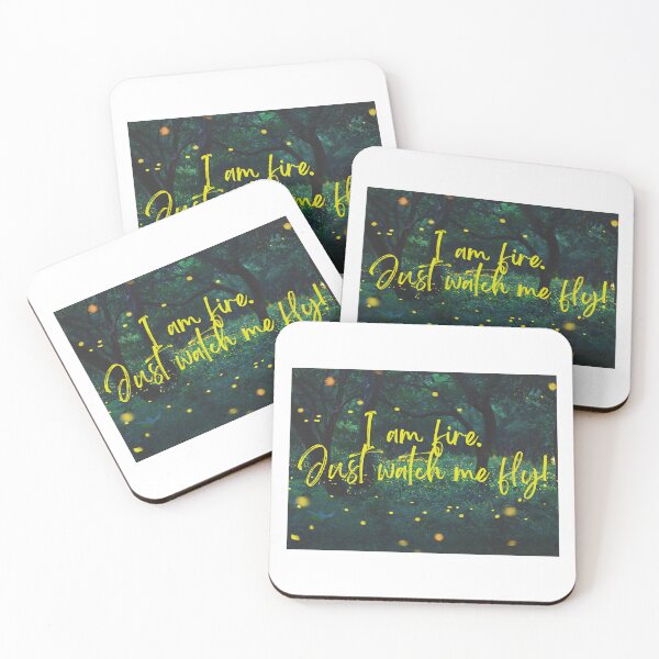 Item preview, Firefly Night Scene Inspirational Quote. I am fire, watch me fly. designed and sold by celestwoo.
