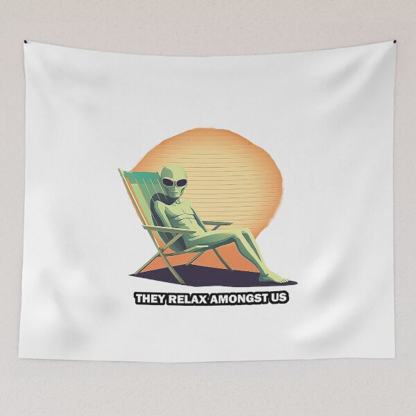Item preview, Alien at the beach designed and sold by JollyGoodMerch.