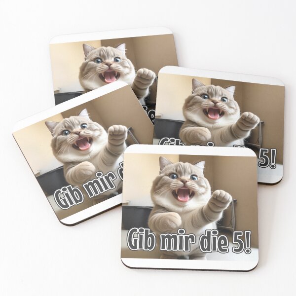 Item preview, KI-generierte Katze 01 "Gib mir die 5" designed and sold by Cliff-Qi.