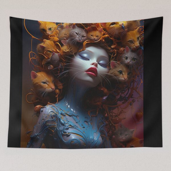 Item preview, Female Theme Unique Art About Women Original Artwork Painted Cat Woman B259 designed and sold by MPCFICTION.