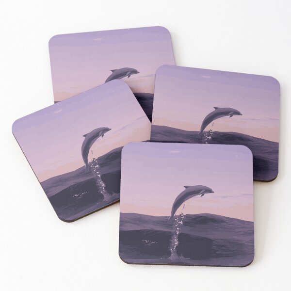 Item preview, Dolphin Illustration - Pink Sunset designed and sold by OG-Graphics.