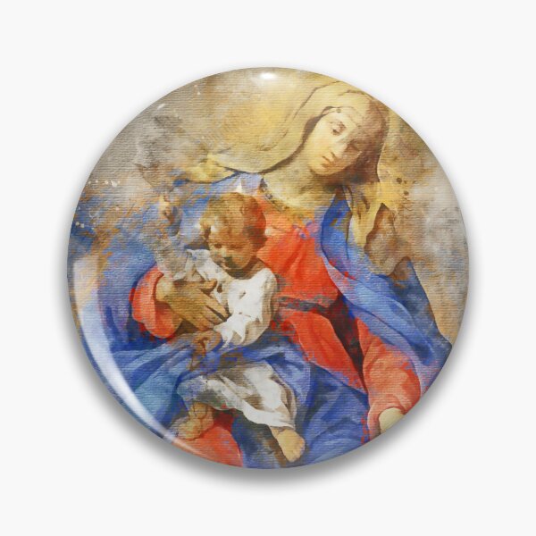 Item preview, Serene Devotion: Our Lady of the Rosary with Child Watercolor Art designed and sold by pavelrmata.