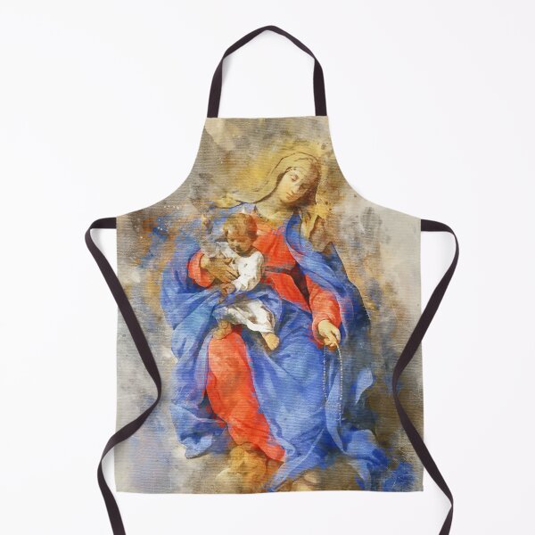 Item preview, Serene Devotion: Our Lady of the Rosary with Child Watercolor Art designed and sold by pavelrmata.
