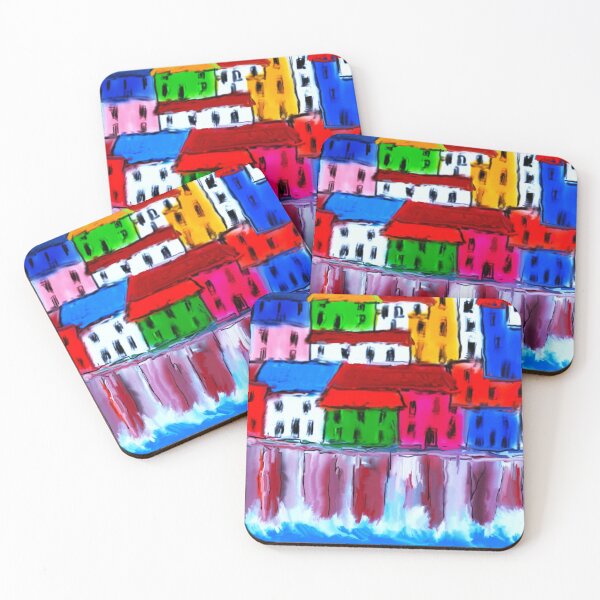 Item preview, Small colourful village on the edge of a cliff. designed and sold by EJCairns.