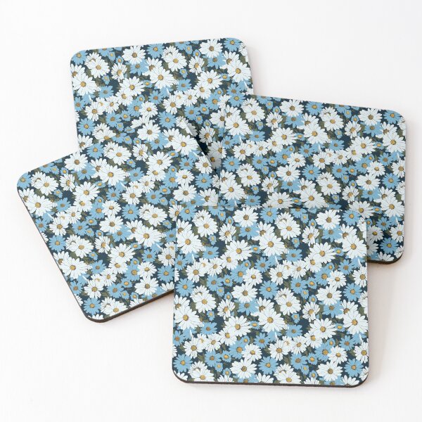 Item preview, White and Blue Daisy Pattern  designed and sold by HofTao.