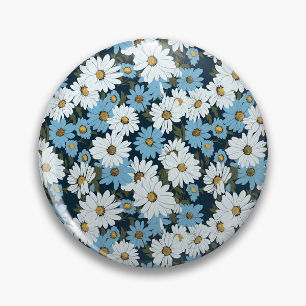 Item preview, White and Blue Daisy Pattern  designed and sold by HofTao.