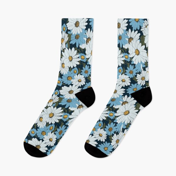 Item preview, White and Blue Daisy Pattern  designed and sold by HofTao.