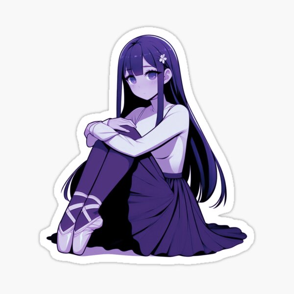 blue ballerina sitting Sticker