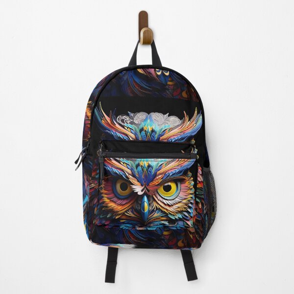 Item preview, Colorful vibrant metallic owl designed and sold by dcrc.