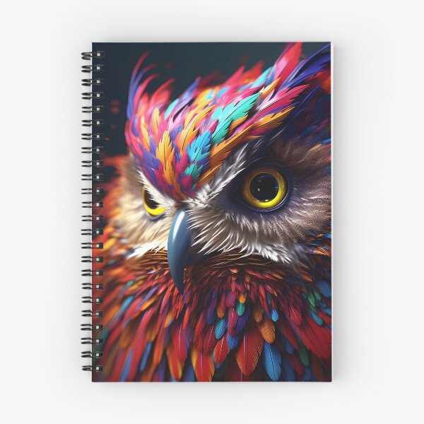 Item preview, Colorful vibrant metallic owl designed and sold by dcrc.