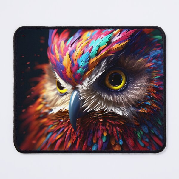 Item preview, Colorful vibrant metallic owl designed and sold by dcrc.
