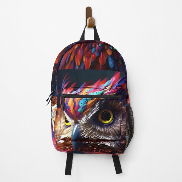 Item preview, Colorful vibrant metallic owl designed and sold by dcrc.