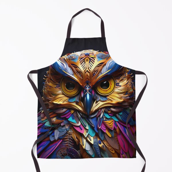 Item preview, colorful vibrant metallic owl designed and sold by dcrc.