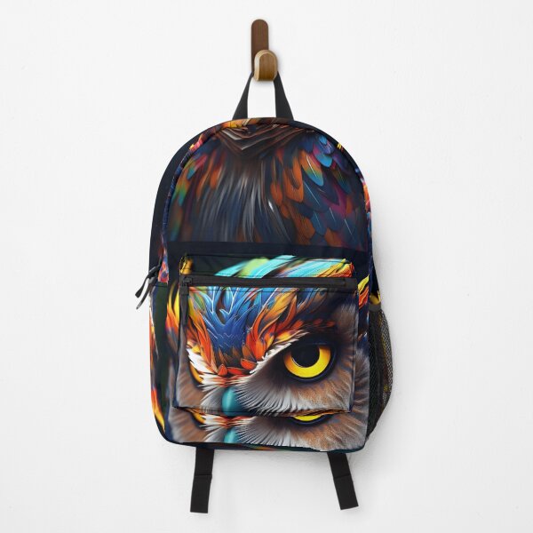 Item preview, colorful vibrant metallic owl designed and sold by dcrc.