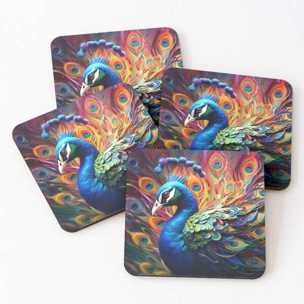Item preview, colorful vibrant metallic Peacock designed and sold by dcrc.