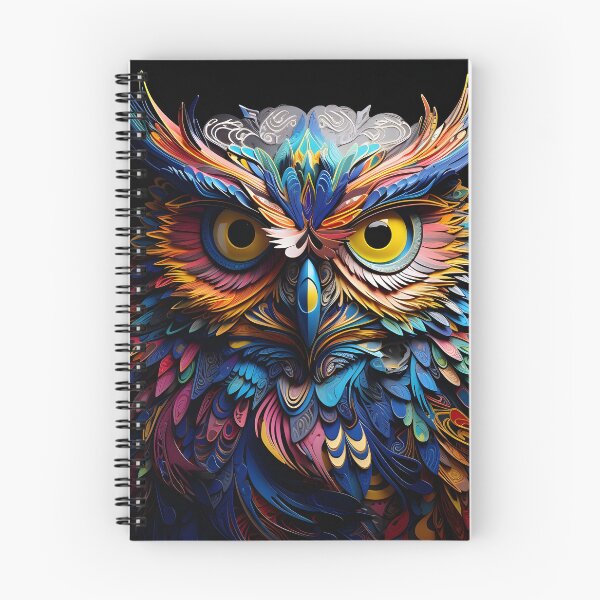 Item preview, Colorful vibrant metallic owl designed and sold by dcrc.