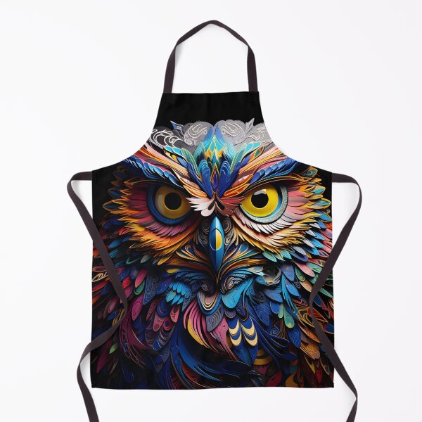 Item preview, Colorful vibrant metallic owl designed and sold by dcrc.