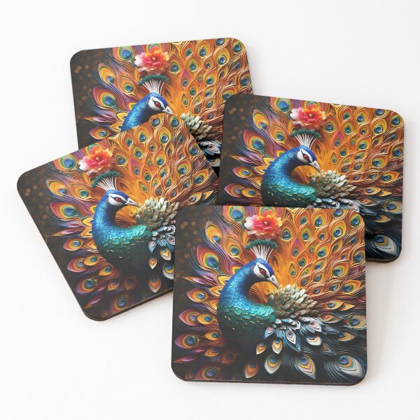 Item preview, colorful vibrant metallic peacock designed and sold by dcrc.