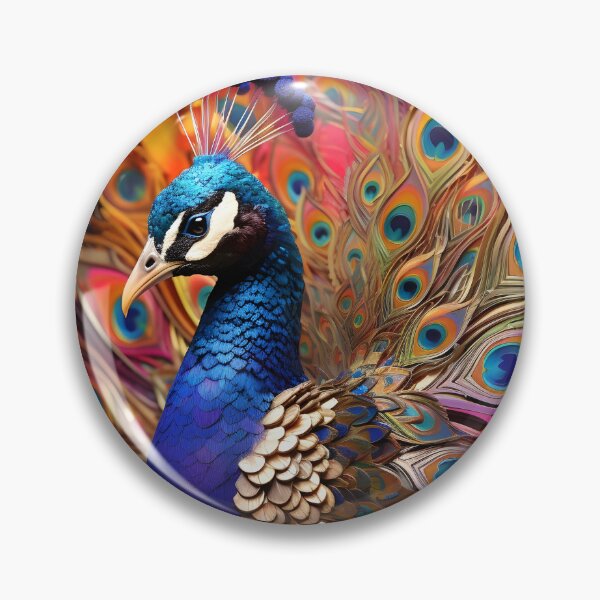 Item preview, colorful vibrant metallic peacock designed and sold by dcrc.