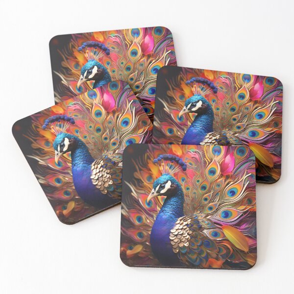 Item preview, colorful vibrant metallic peacock designed and sold by dcrc.