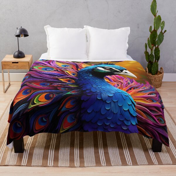 Item preview, colorful vibrant metallic peacock designed and sold by dcrc.